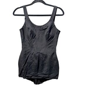 Catalina Vintage Bodysuit Swimsuit One Piece Pin Up Style Black‎ Retro Sz 14/36